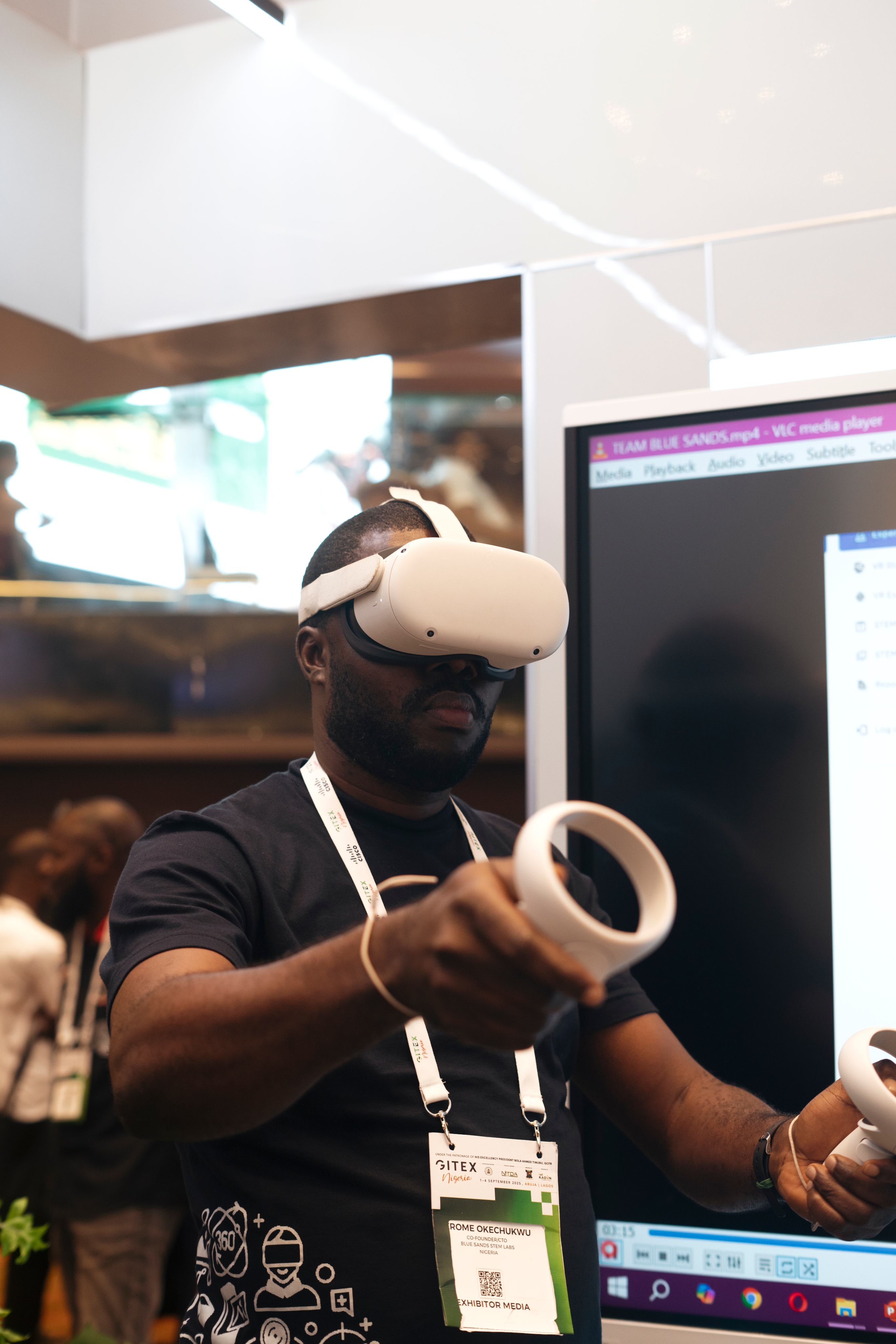 Interactive lab demo with digital display