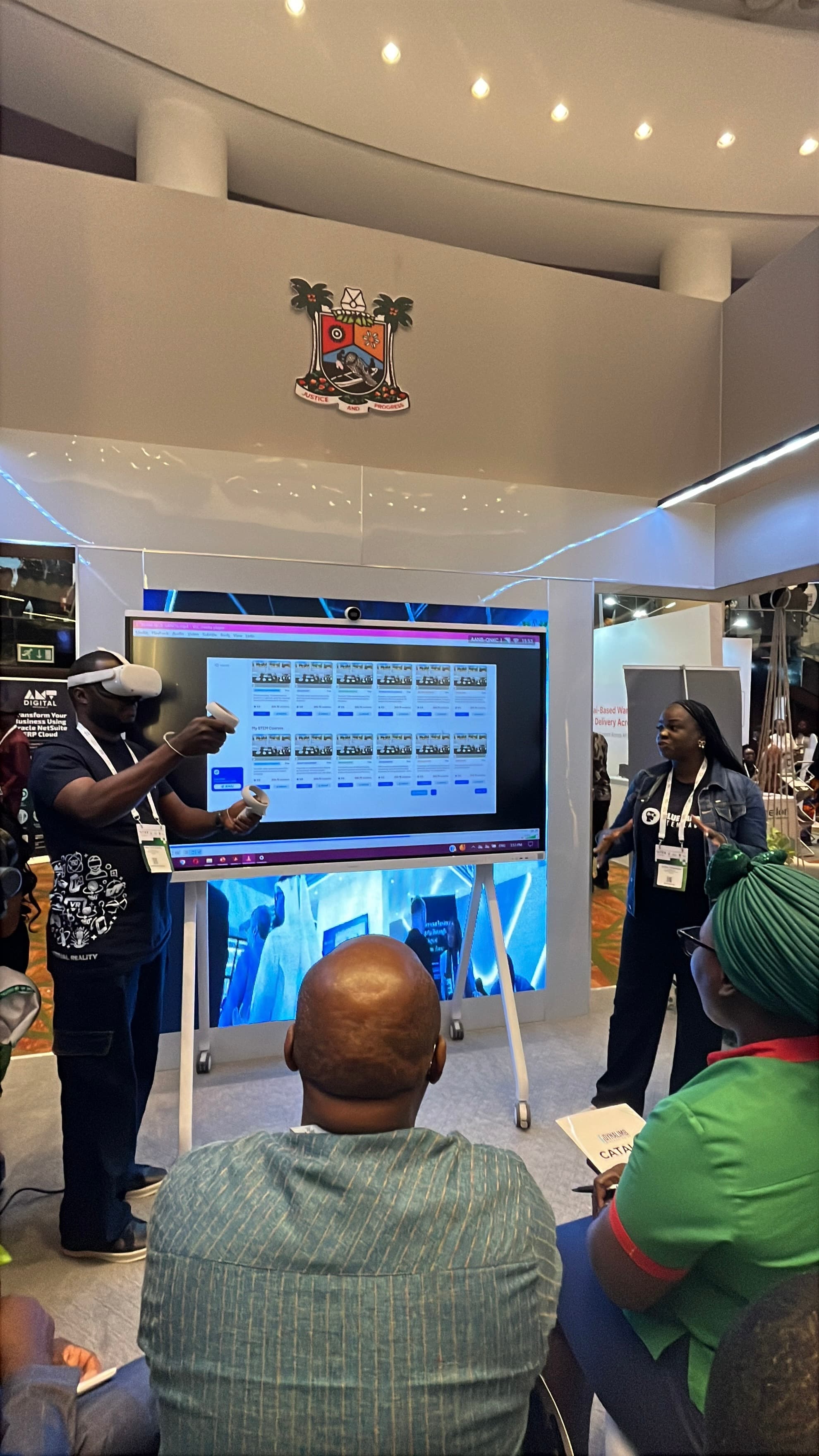 Interactive lab demo with digital display