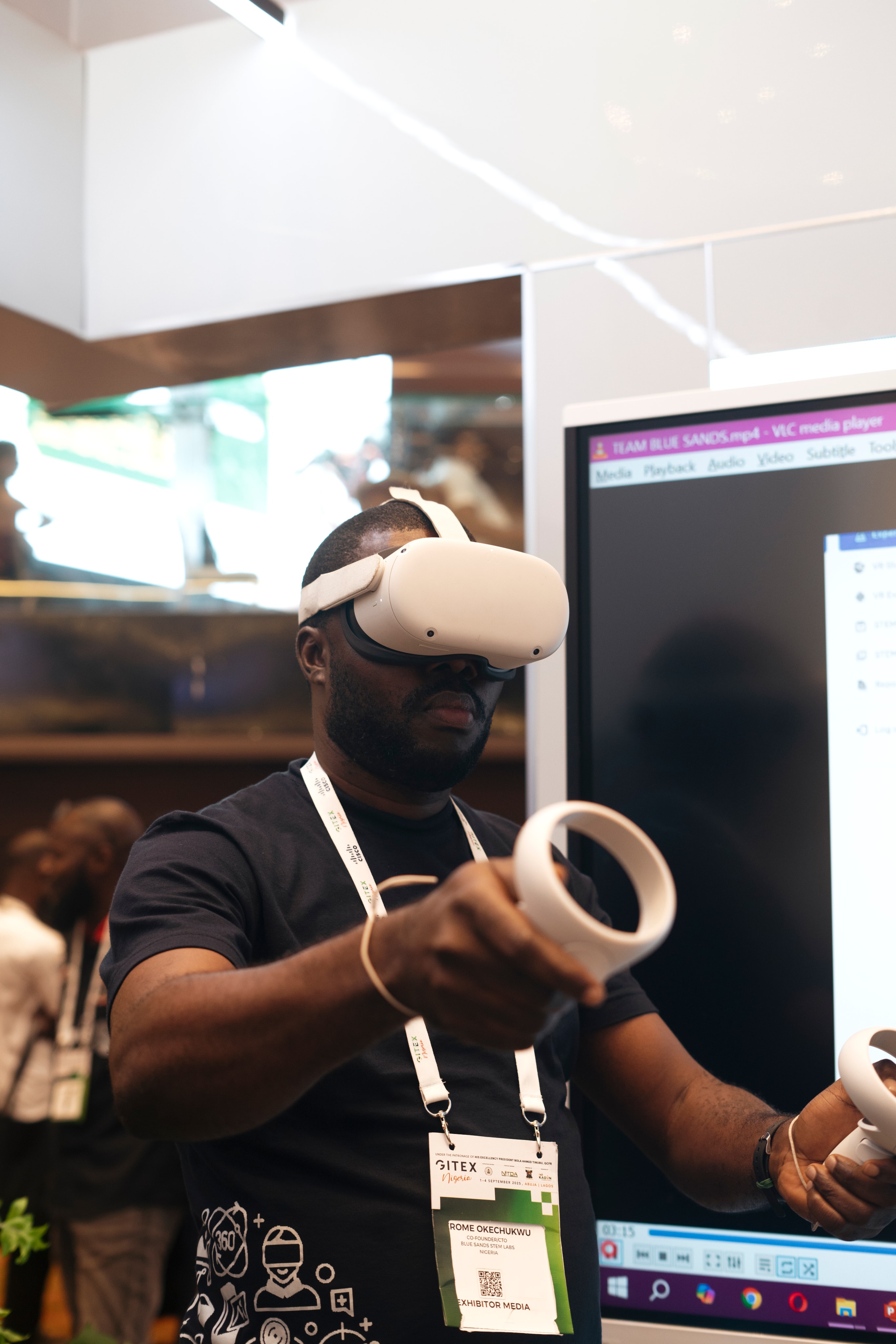 Interactive lab demo with digital display